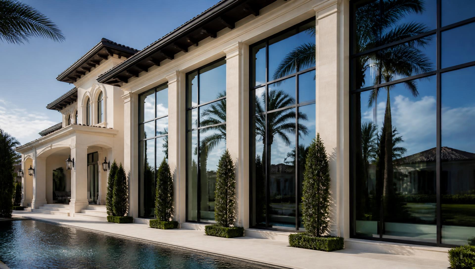 Clean windows on a home exterior