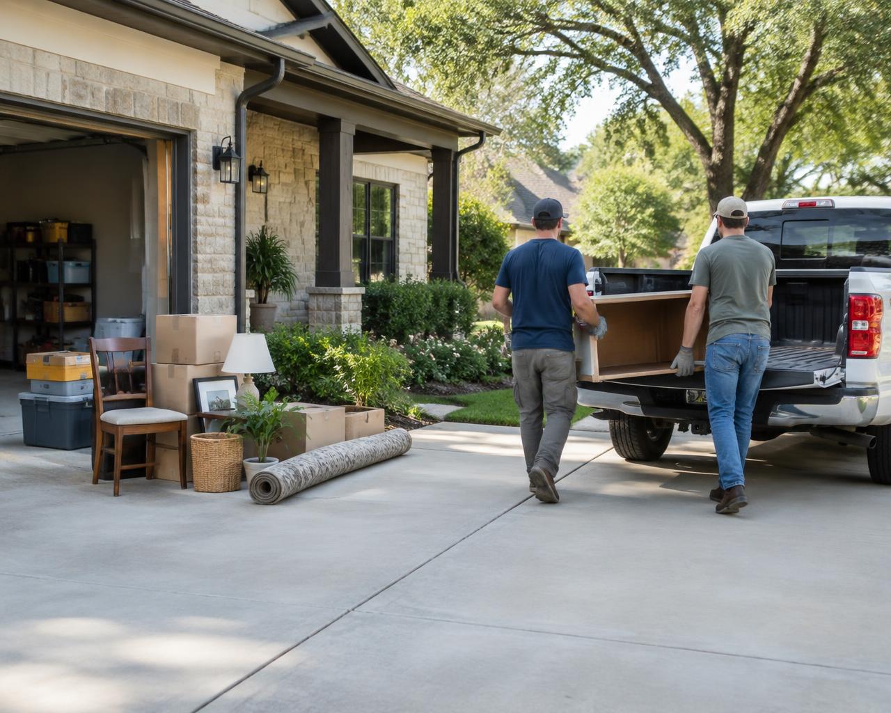 Illustrative junk removal at a residential property